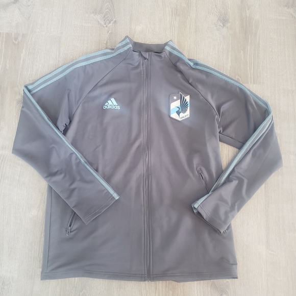 adidas Other - Minnesota United FC MNUFC Loons Gray Anthem Soccer Jacket EUC Mens Size Large